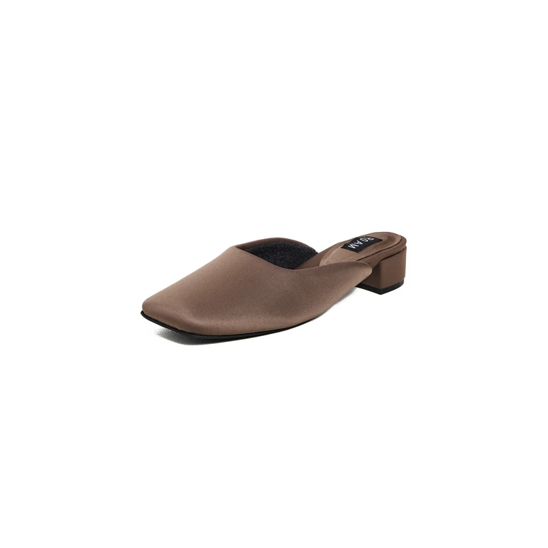 ROAM Puffed Square Mules Taupe 6