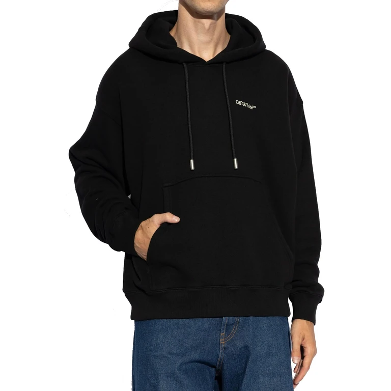Off-White Black Minimalist And Versatile Hoodie