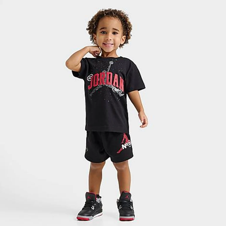 Jordan Boys Toddler Jumpman 1984 French Terry Short Set in Black Size: 2T