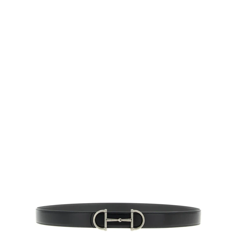 Horsebit Smooth Calfskin Belt with Interlocking Closure (8472730YATC1082)
