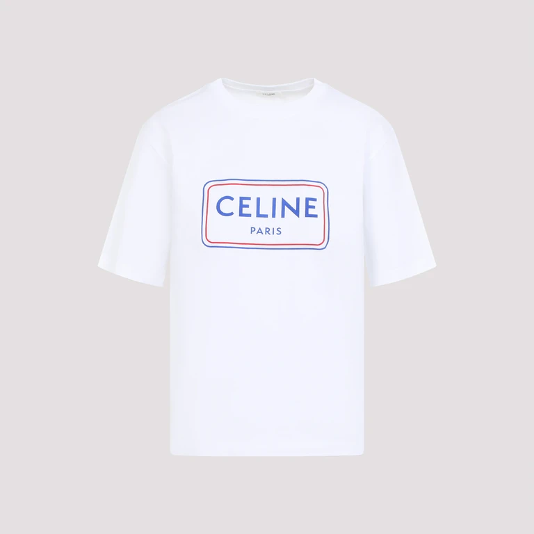 Celine Loose Fit T-Shirt White Cotton Tshirt - Women