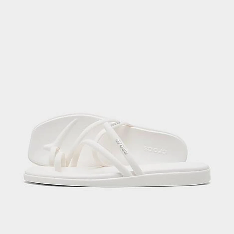 Crocs Women's Miami Toe Loop Sandals in Chalk Size: 5.0