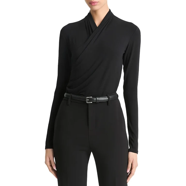 Vince Long Fixed Wrap Long Sleeve Top