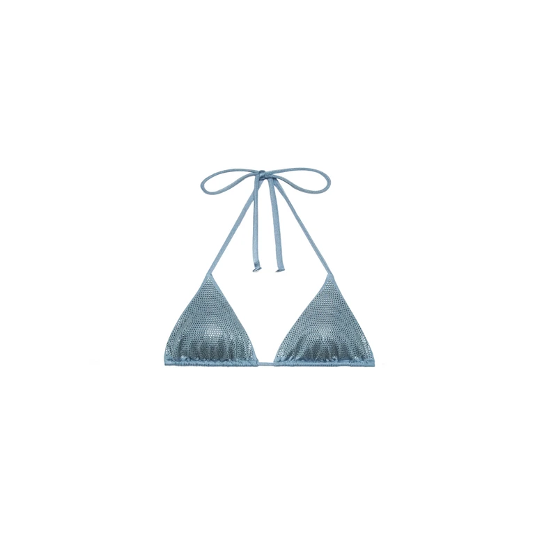 Mc2 Saint Barth Annabelle Riangle Top Swimsuit With Rhinestones Sky - Women