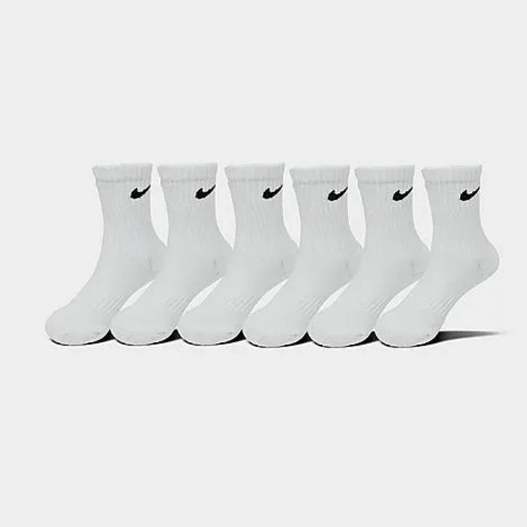 Nike Kids Toddler Dri-FIT Crew Socks (6-Pack) in White Size: 4/5