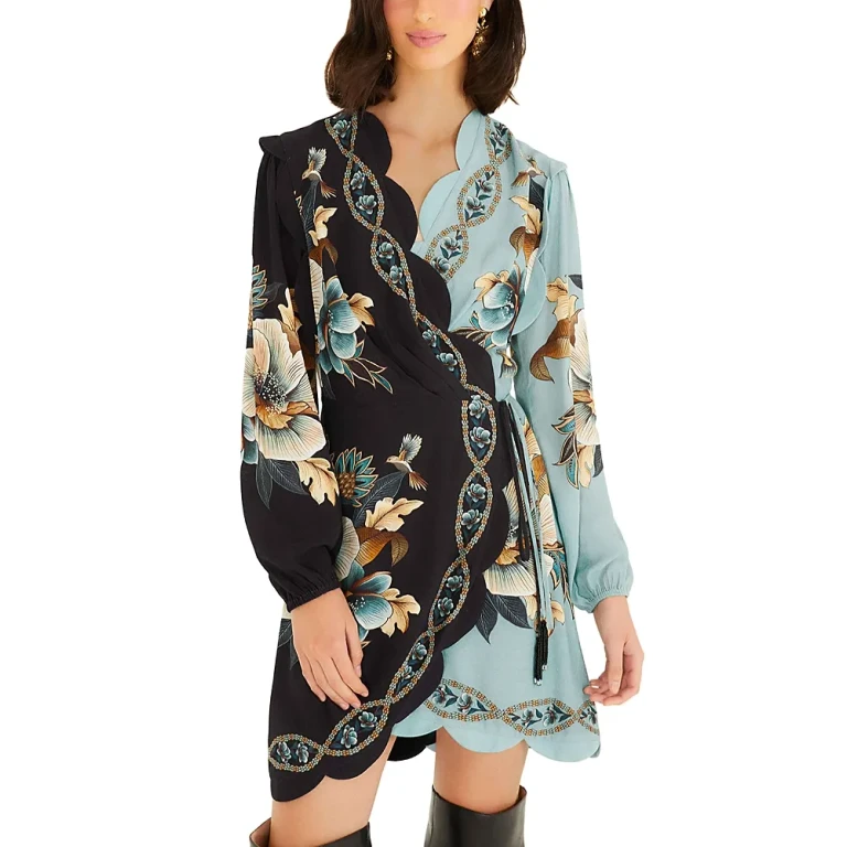 Farm Rio Snake Garden Wrap Dress