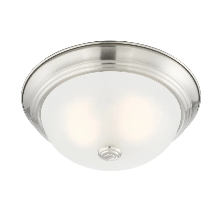 Satin Platinum Two Light Flushmount from the Decorative Flushmount Collection