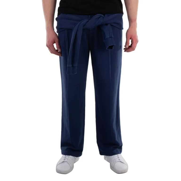 Burberry Muted Navy Reconstructed Tailored Cotton Trousers
