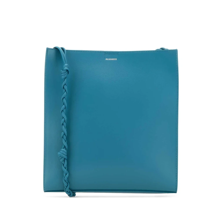 Jil Sander Turquoise Leather Medium Tangle Crossbody Bag