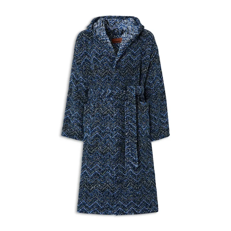 Missoni Azul Hooded Chevron Bathrobe