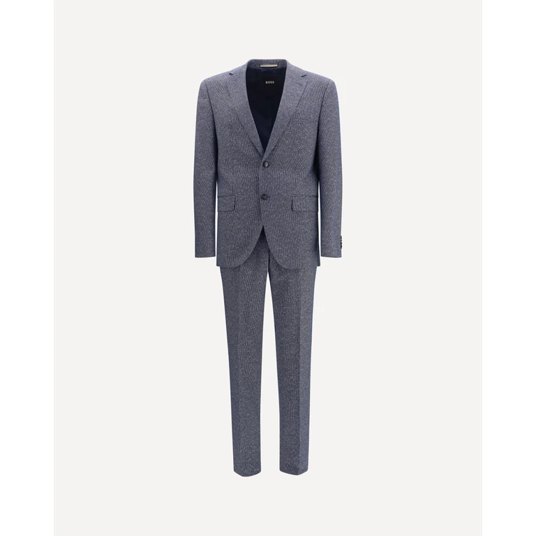 HUGO BOSS BLACK Striped viscose and cotton blend Suit Male 54