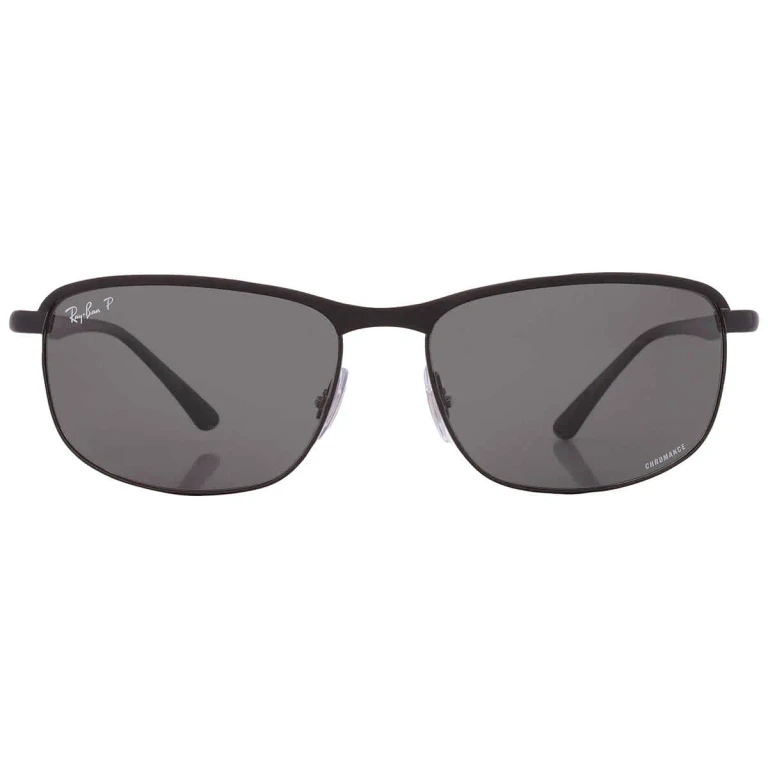 Ray Ban Chromance Polarized Dark Gray Rectangular Unisex Sunglasses RB3671CH 186/K8 60