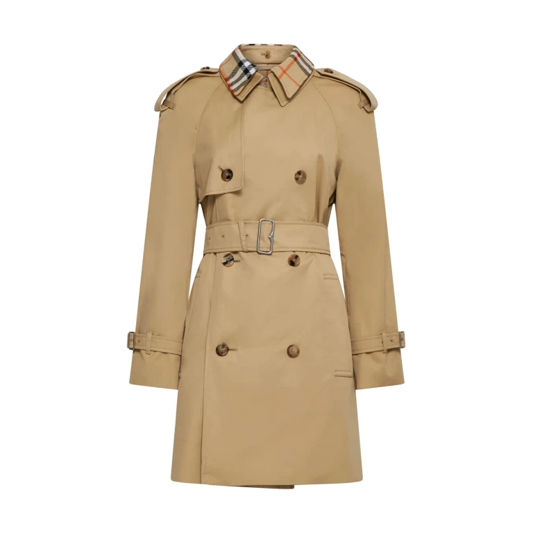 Burberry Cotton Double-breasted Short Trench Coat
