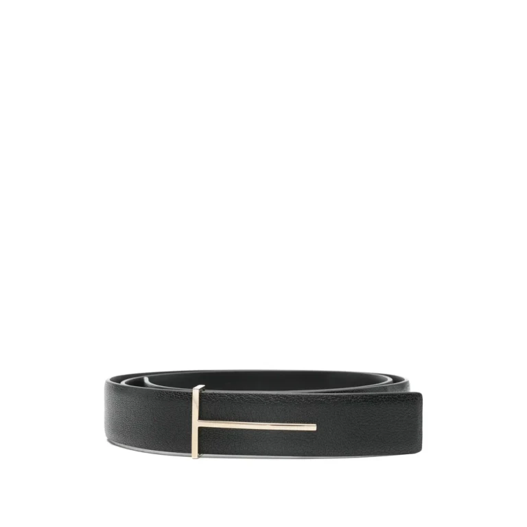Ceinture en cuir à boucle T Tom Ford
