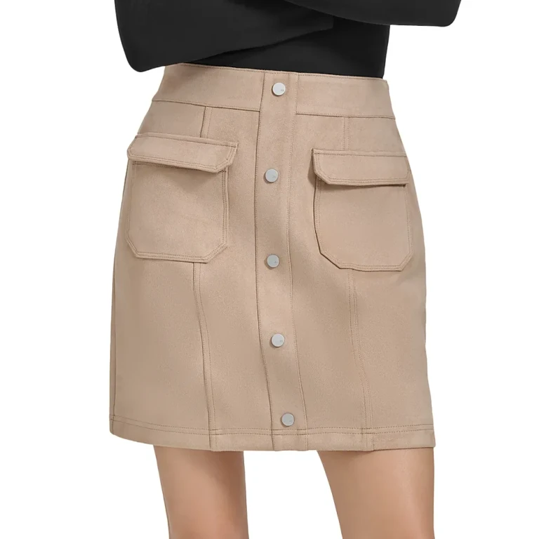 Marc New York Faux Suede Cargo Mini Skirt
