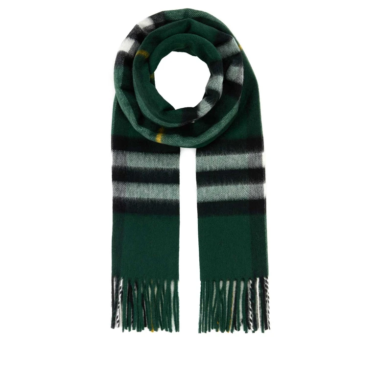 Burberry Embroidered Cashmere Scarf Darkferngreen Sciarpe E Foulard - Unisex
