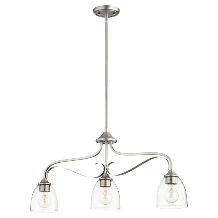 Quorum Jardin 3-Light 6" Kitchen Island Light in Satin Nickel with