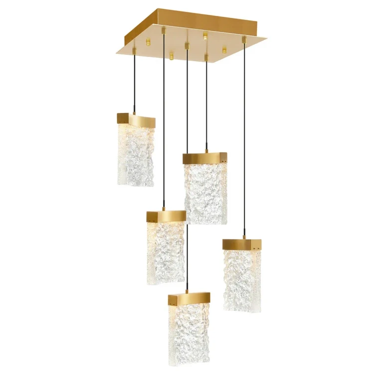 Brass LED Mini Pendant from the Lava Collection