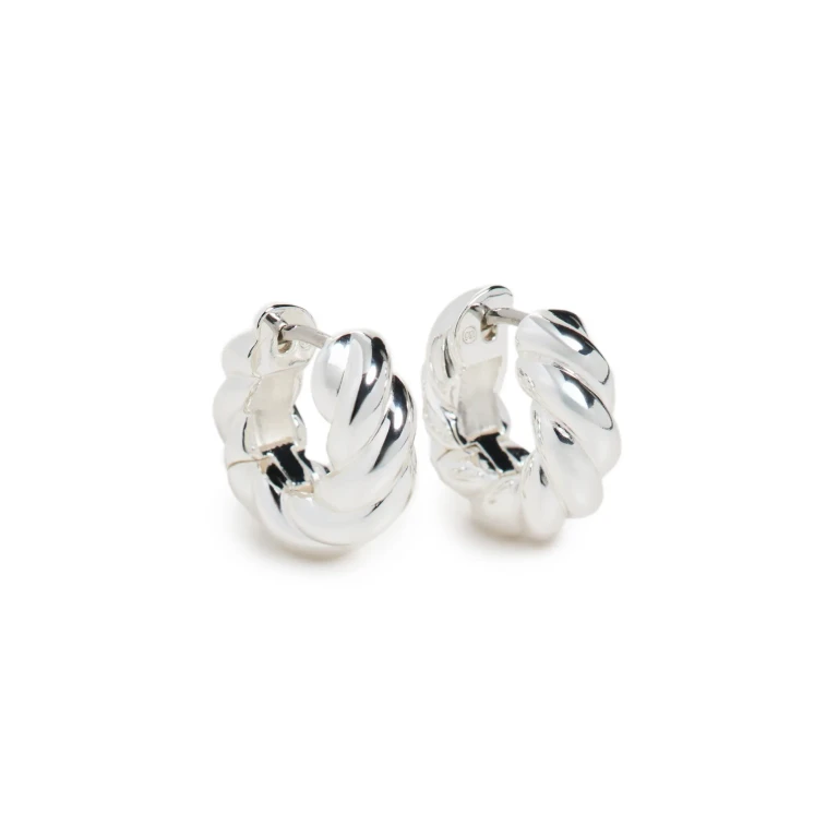 Gorjana Crew Helium Huggies Silver Plated One Size