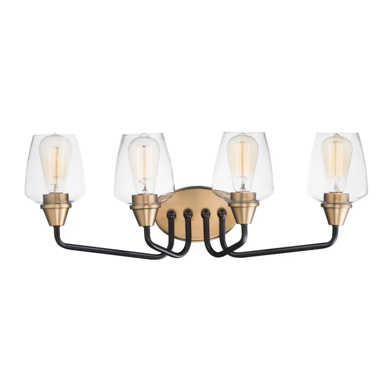 Maxim Goblet 4-Light Bathroom Vanity Light in Bronze and Antique Brass - 26123CLBZAB