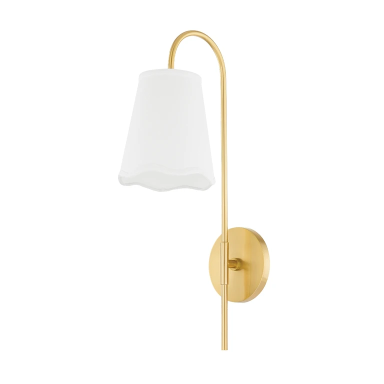 Aged Brass One Light Wall Sconce from the Dorothy Collection