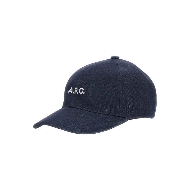 A. P.C. Blue Baseball Cap With Logo Lettering On The Front In Cotton For Men