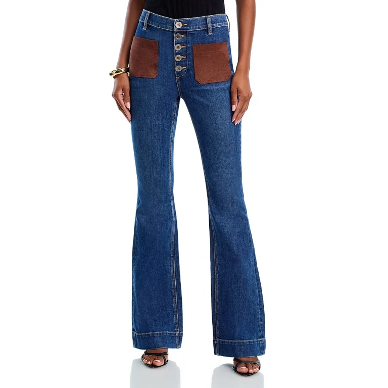 Ramy Brook Cindy High Rise Wide Leg Jeans in Medium Wash