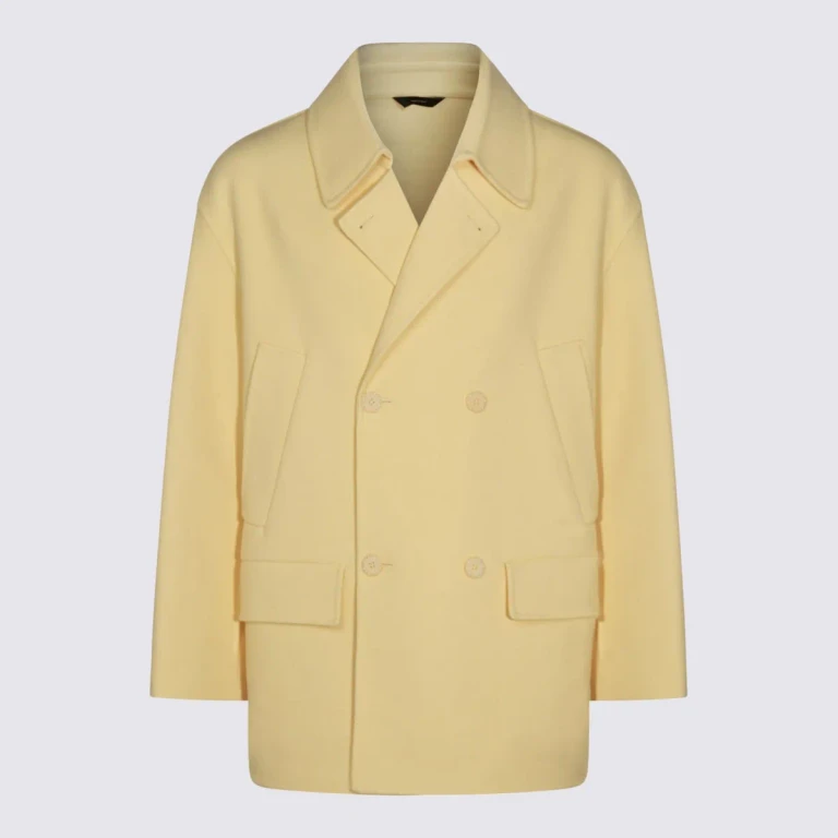 Fendi Yellow Wool Coat