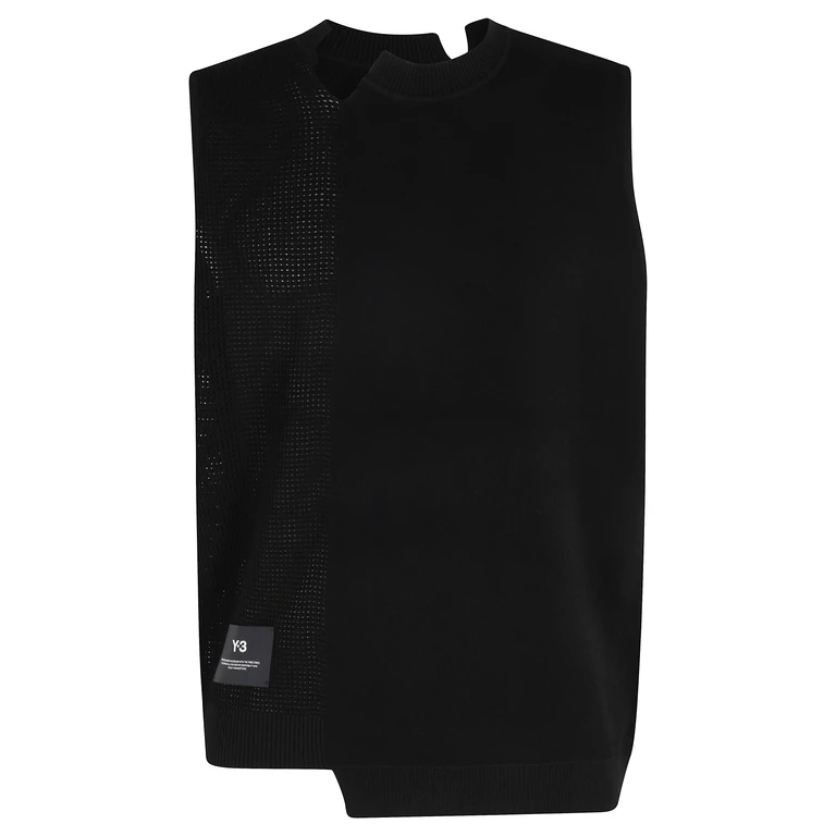 Y-3 Knit Vest Black Cotone Gilet - Men