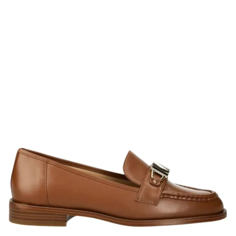 Michael Kors Tiegan Leather Logo Plaque Loafers