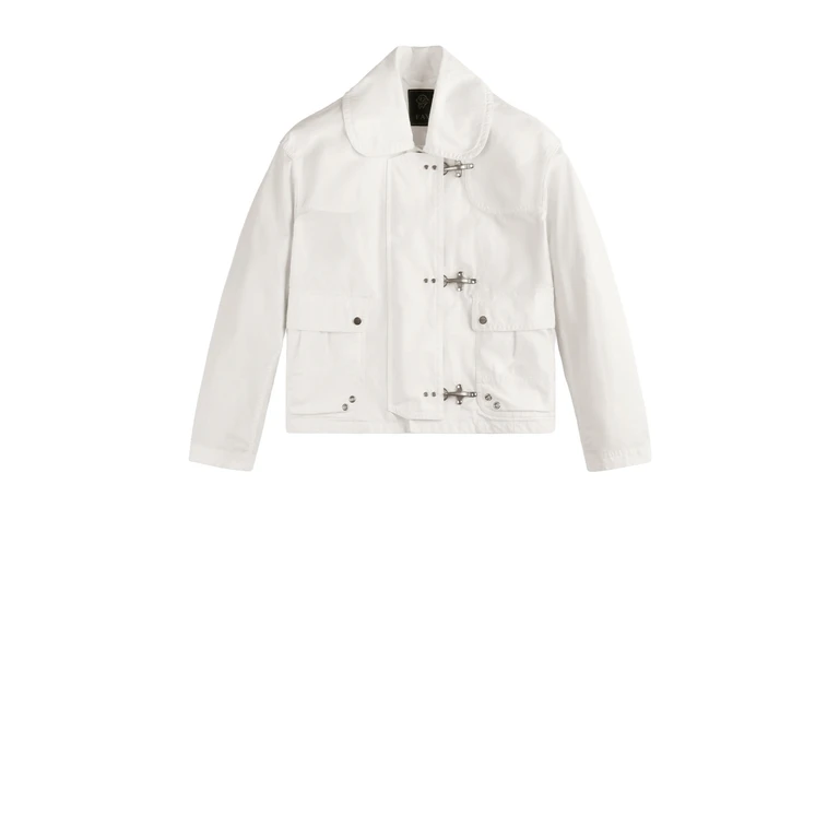 Fay Coats White Polyamide Cotton - Women