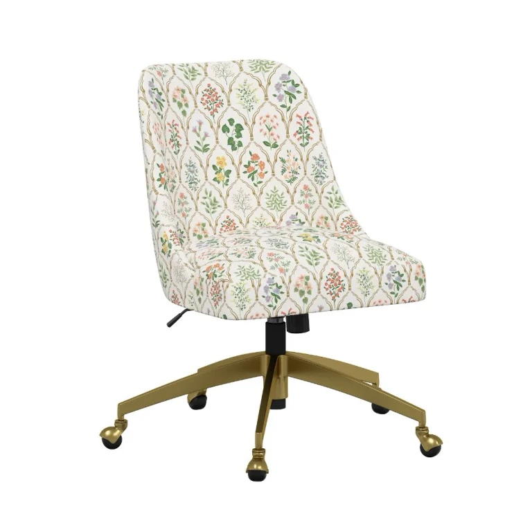 Rifle Paper Co Brynn Hawthorn Multi Office Chair with Gold Base