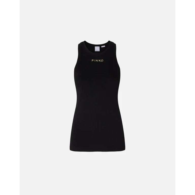 Pinko - Débardeur côtelé à logo - XS