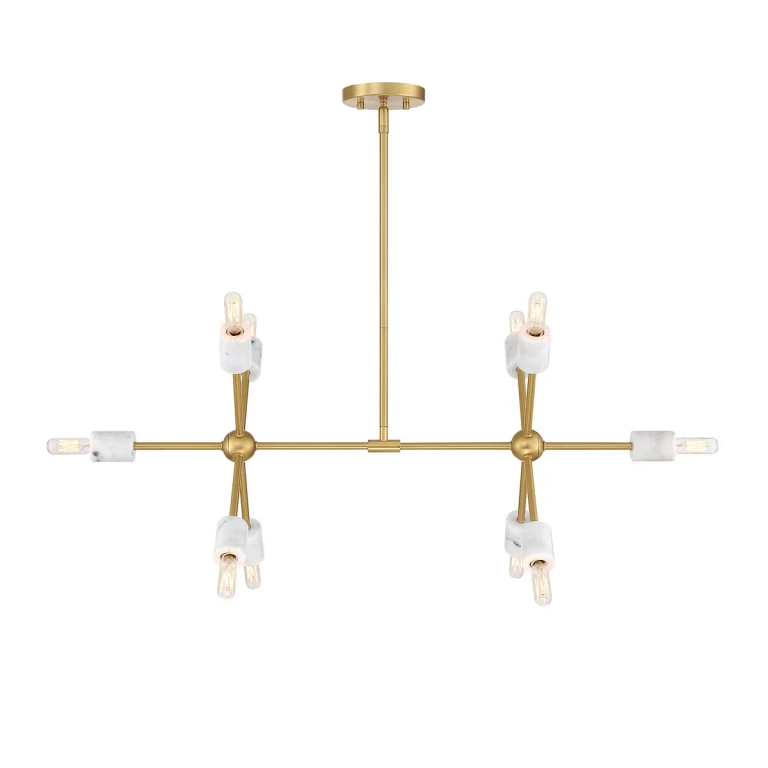 Brushed Gold Ten Light Island Pendant from the Star Dust Collection