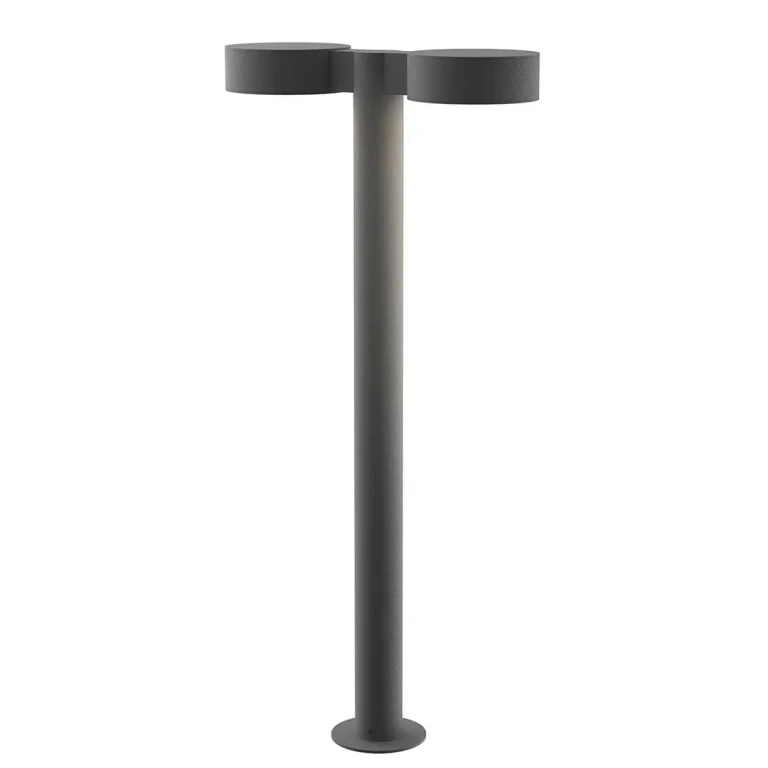 REALS 28" 2-Light Optical Acrylic LED Bollard in Textured Gray
