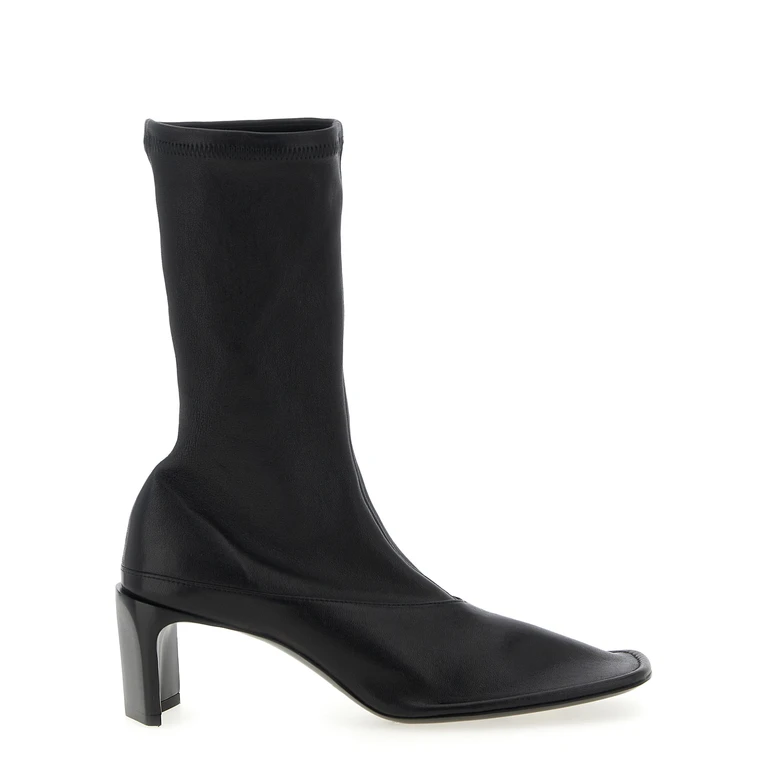 Jil Sander Black Lamb Leather Ankle Boots - Women