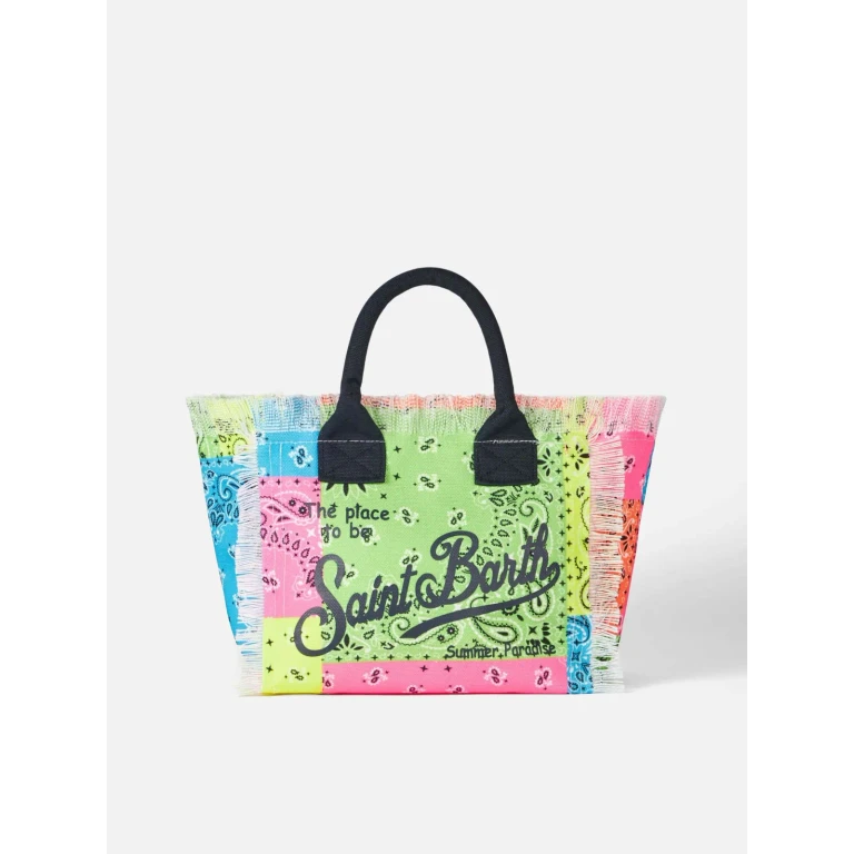 MC2 Saint Barth Colette Multicolor Fluo Bandanna Print Canvas Handbag