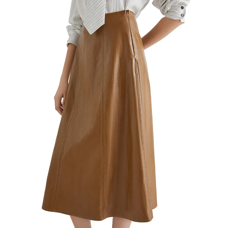 Marella Falange Faux Leather Skirt
