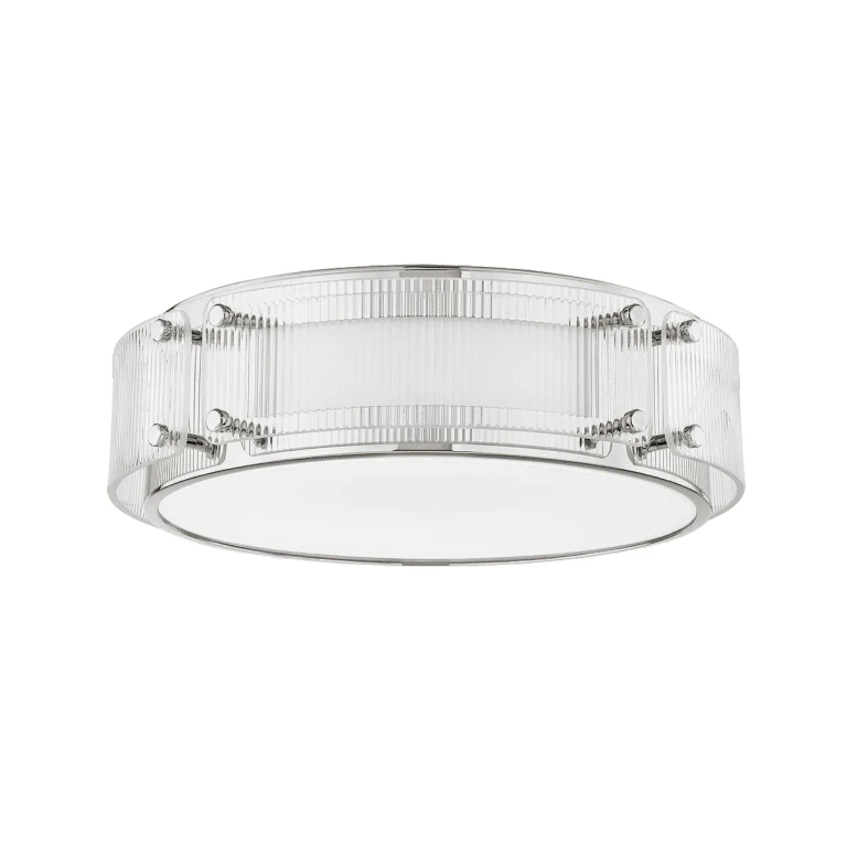 Polished Nickel LED Flush Mount from the Clifford Collection