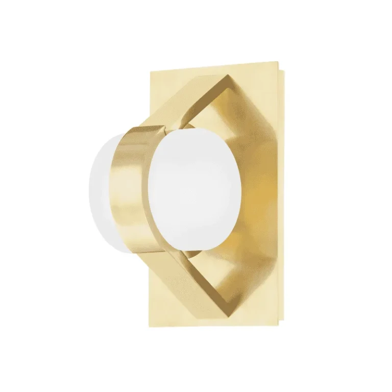 Aged Brass LED Wall Sconce from the Orbit Collection