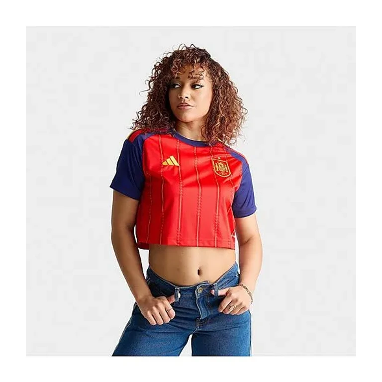 adidas Women's Spain 2026 Home Cropped Jersey in Vivid Red Size: XS