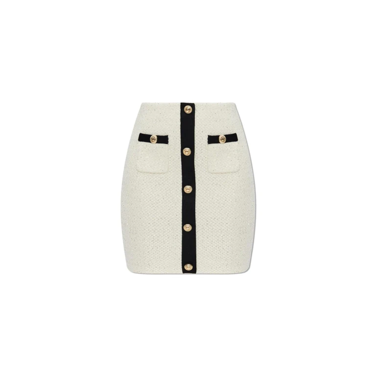 Self Portrait Jupe Midi - Blanc (SS25019SKCCREAM)