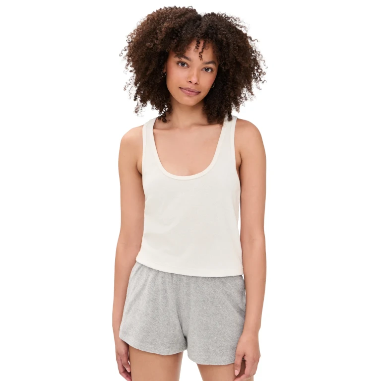 Suzie Kondi Tia Racerback Tank Top Ivory XS