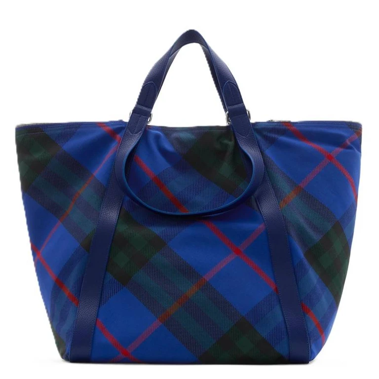 Burberry Large Festival Checked Tote Bag