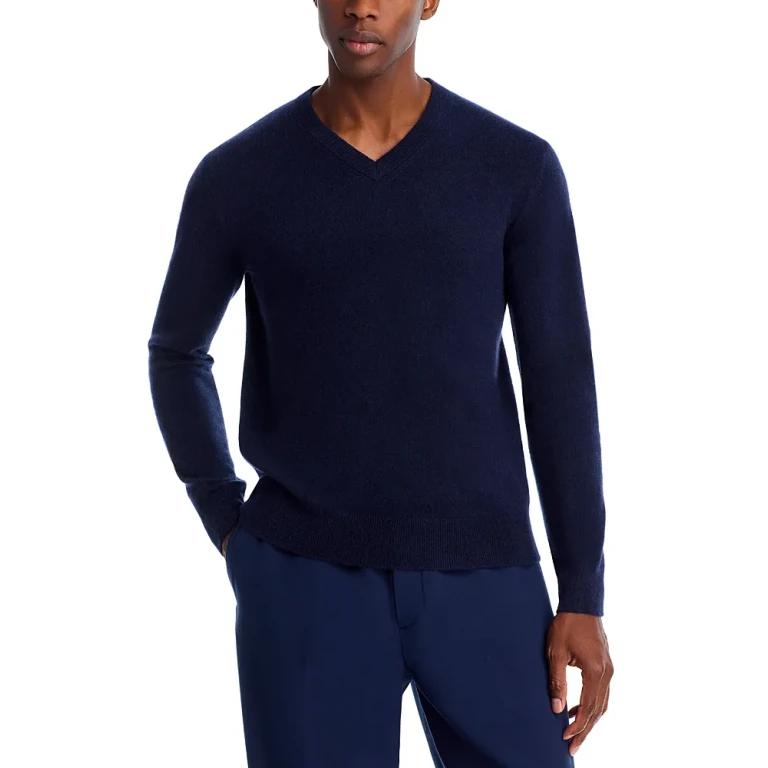 Blue Fox Cashmere V-Neck Sweater - Exclusive
