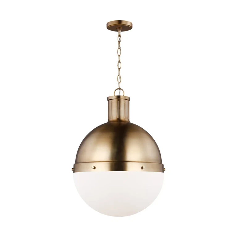 Satin Brass One Light Pendant from the Hanks Collection
