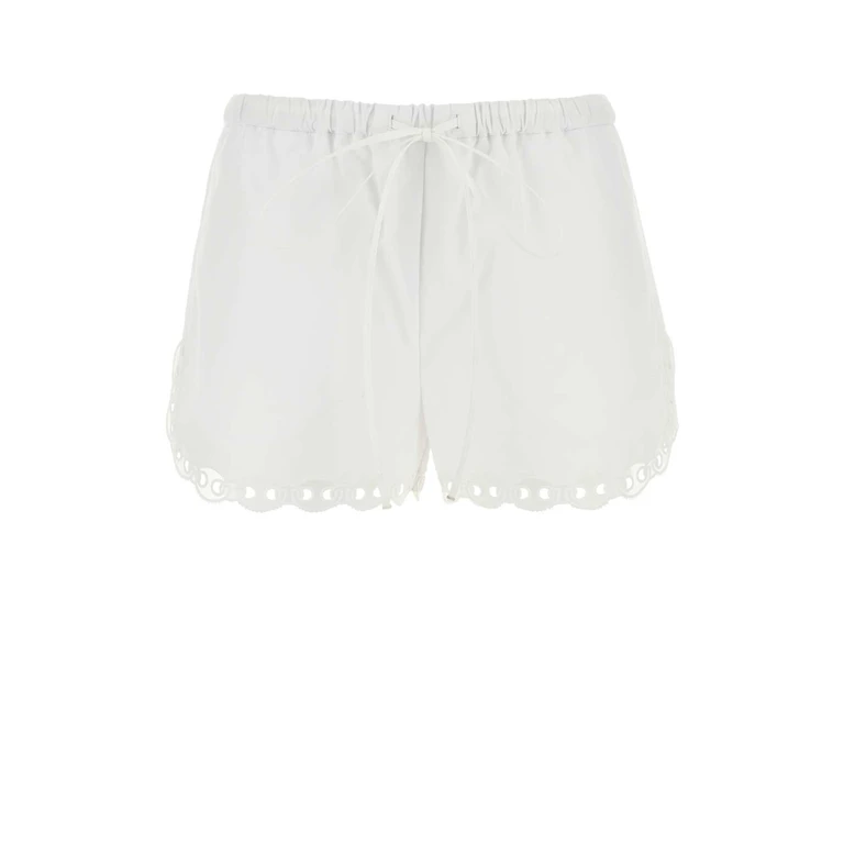 Gucci White Poplin Shorts Exterior: Cotton - Women