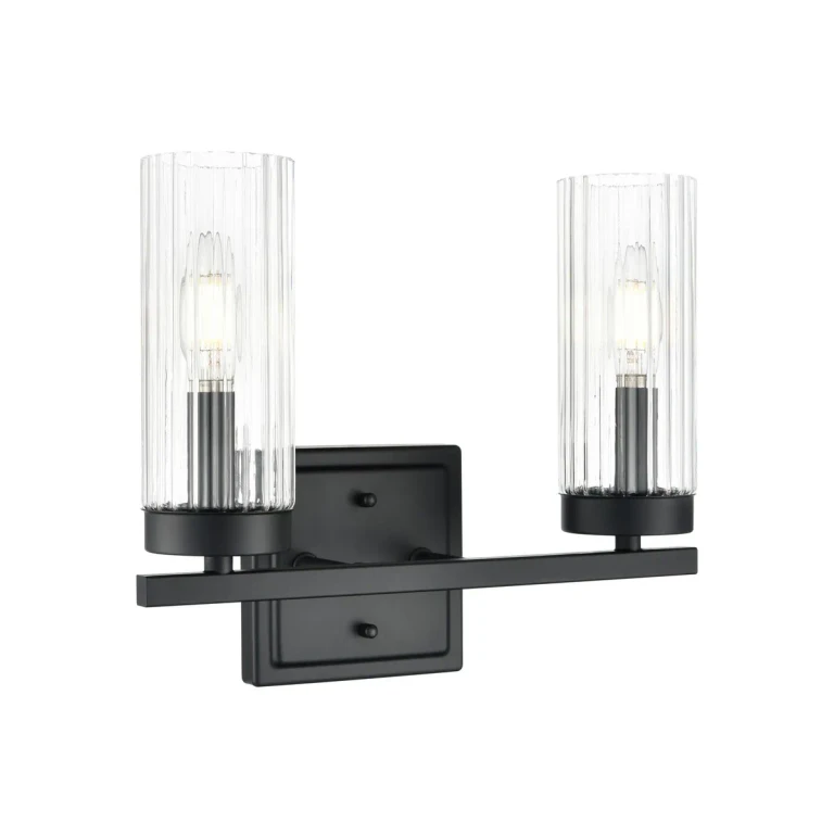Matte Black Bathroom Vanity Light from the Iversen Collection