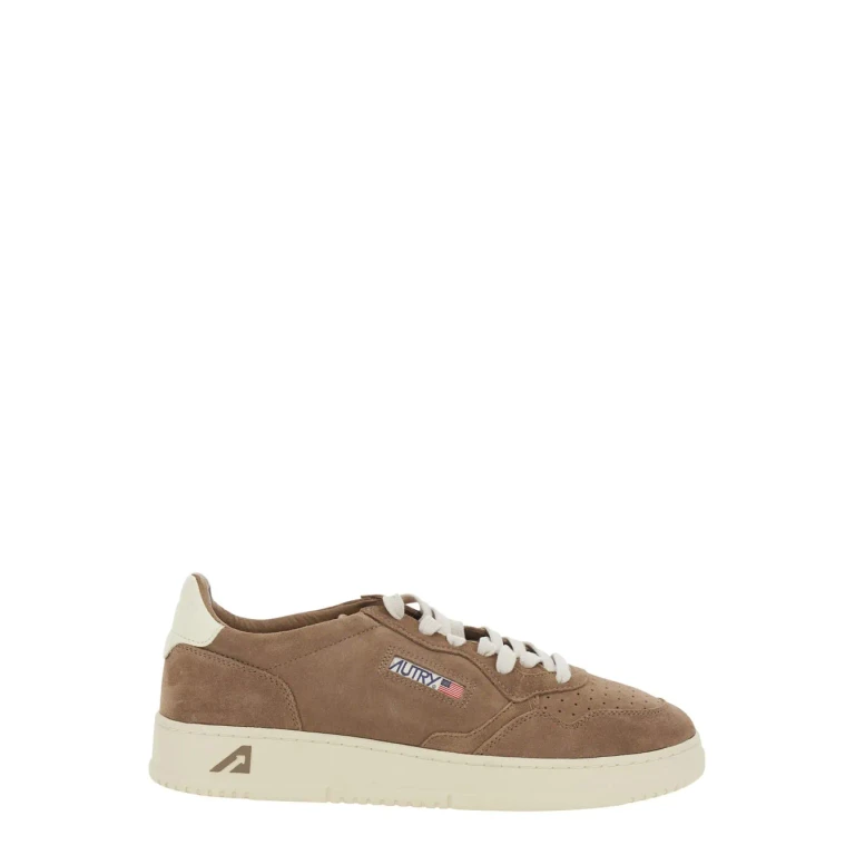 Autry medalist Low Brown Sneaker With Contrast Pull-tab In Suede Man