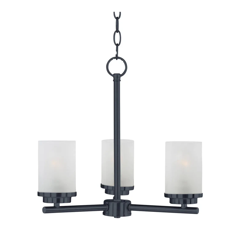 Black Three Light Chandelier from the Corona Collection